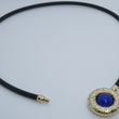 Laden Sie das Bild in den Galerie-Viewer, Kautschukkette mit Anhänger aus 585er 14Karat Gold mit Lapis Lazuli 45cm
