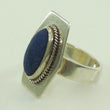 Laden Sie das Bild in den Galerie-Viewer, Vintage Damenring Silber 900er mit Lapislazuli 49 15,6 mm Ø
