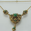 Laden Sie das Bild in den Galerie-Viewer, Vintage Trachten-Collier mit Aventurin &amp; Perlen Vergoldet / ca. 42,0 cm
