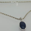 Laden Sie das Bild in den Galerie-Viewer, Vintage Kette &amp; Anhänger mit lapislazuli 925er Silber / ca. 45 cm
