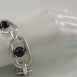 Laden Sie das Bild in den Galerie-Viewer, Silberarmband mit Amethyst / 835er Silber
