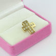Laden Sie das Bild in den Galerie-Viewer, Vintage Kreuz - Anhänger mit Zirkonia / 333er - 8 Karat Gelbgold
