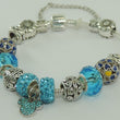 Laden Sie das Bild in den Galerie-Viewer, Damen 925er Silber Bettelarmband mit Farbsteinen 19 cm
