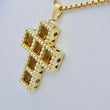 Laden Sie das Bild in den Galerie-Viewer, Vintage Anhänger mit Citrin &amp; Kette / 585er 14 Karat Gelbgold 50cm
