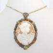 Laden Sie das Bild in den Galerie-Viewer, Antike Geme Brosche Kamme Angefertigt 18k Rose Gold Smaragd Diamanten ohne Kette

