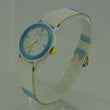 Laden Sie das Bild in den Galerie-Viewer, ZentRa Q - Damenarmbanduhr in blau/weiß / Quarz / Lederarmband
