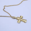 Laden Sie das Bild in den Galerie-Viewer, Kreuz 585er 14 K - Anhänger&amp;Diamant mit Kette 333er 8 Karat 52 cm
