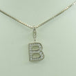 Laden Sie das Bild in den Galerie-Viewer, Vintage Damen 835er Silber Kette mit Zirkonia Anhänger 925er Silber "B"
