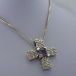 Laden Sie das Bild in den Galerie-Viewer, 835 Silber-Kette - mit Kreuz „Amethyst “ / ca. 60 cm
