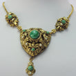 Laden Sie das Bild in den Galerie-Viewer, Vintage Trachten-Collier mit Aventurin &amp; Perlen Vergoldet / ca. 42,0 cm
