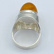 Laden Sie das Bild in den Galerie-Viewer, Vintage Damenring mit Bernstein / 925er Silber 48 15,3 mm Ø -
