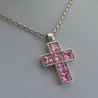 Laden Sie das Bild in den Galerie-Viewer, Kette - mit Kreuz Farbsteine 925er Silber
