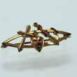 Laden Sie das Bild in den Galerie-Viewer, Antike Brosche mit Rubin &amp; Herz, Anker, Kreuz / Biedermeier Schmuck
