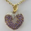 Laden Sie das Bild in den Galerie-Viewer, Gold Kette mit Anhänger Amethyst &amp; Diamanten 0.06 ct Gelbgold 333er 8 Karat
