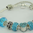 Laden Sie das Bild in den Galerie-Viewer, Damen 925er Silber Bettelarmband mit Farbsteinen 19 cm
